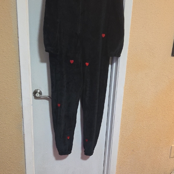 PINK Victoria's Secret Black Jumpsuit with Red Heart Accents - Picture 8 of 8